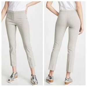 Theory Multi Viscose Plaid Classic Skinny Pants‎ 4 Crop $345 Stretch Houndstooth